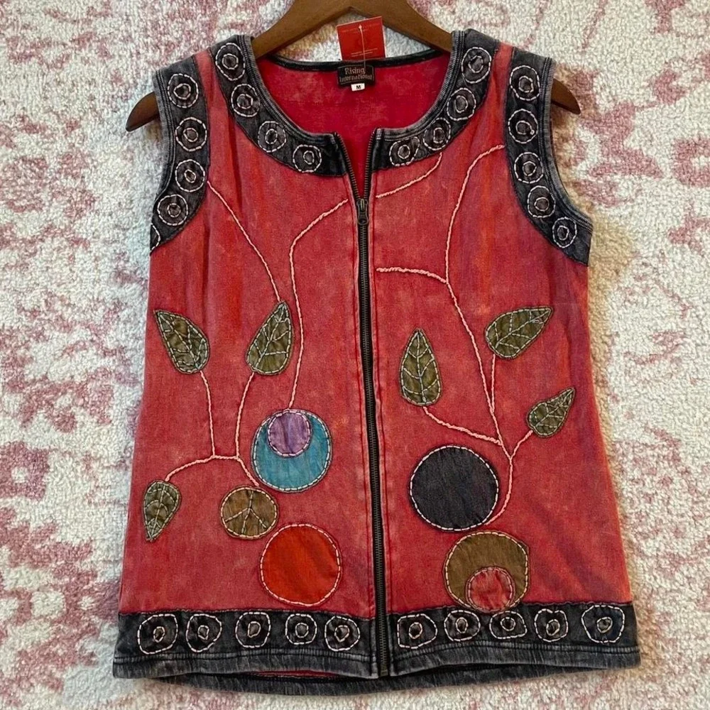 90s Funky Boho Art Teacher Vest - Picture 1 of 4